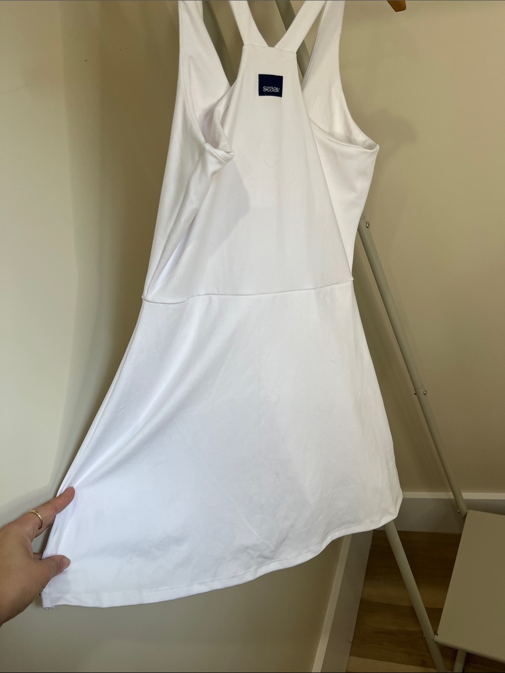 White Mini Dress with Racerback - Picture 5 of 8